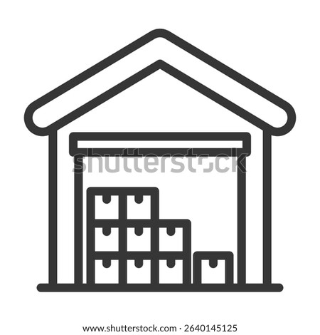 Warehouse Icon Lineal Style Vector Illustration