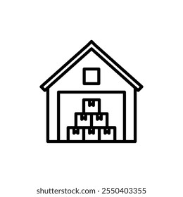 Warehouse icon linear logo isolated