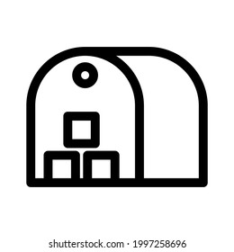 icono de almacén o logotipo símbolo de signo aislado ilustración vectorial - iconos vectoriales de estilo negro de alta calidad
