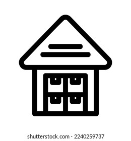 icono de almacén o logotipo símbolo de signo aislado ilustración vectorial - iconos vectoriales de estilo negro de alta calidad
