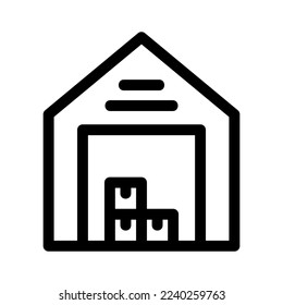 icono de almacén o logotipo símbolo de signo aislado ilustración vectorial - iconos vectoriales de estilo negro de alta calidad
