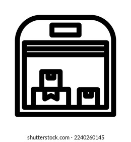 icono de almacén o logotipo símbolo de signo aislado ilustración vectorial - iconos vectoriales de estilo negro de alta calidad
