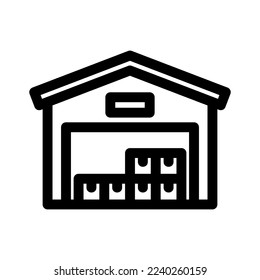 icono de almacén o logotipo símbolo de signo aislado ilustración vectorial - iconos vectoriales de estilo negro de alta calidad
