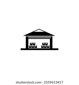 Warehouse icon logo vector. Export import distribution icon vector