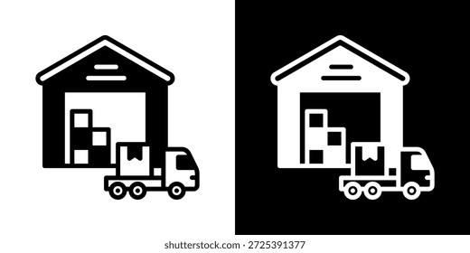 Icono De Almacén De Estilo Blanco Y Negro Mezclado