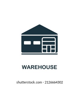 Warehouse icon. Monochrome simple icon for templates, web design and infographics