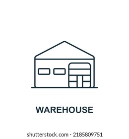 Warehouse icon. Monochrome simple icon for templates, web design and infographics