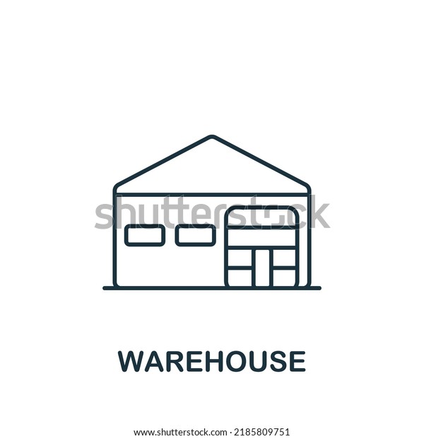Warehouse icon. Monochrome simple icon for\
templates, web design and\
infographics