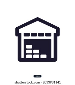 warehouse icon on white background Vector illustration.