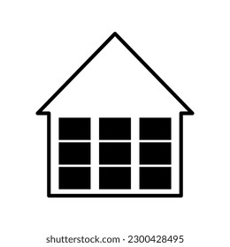 Warehouse icon on white background.