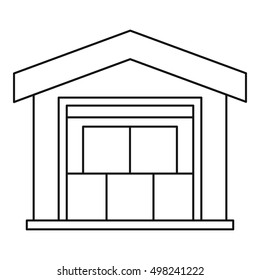 Warehouse icon. Outline illustration of warehouse vector icon for web