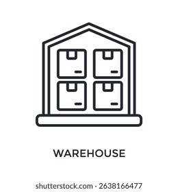 Warehouse Icon Outline Style. Vector Illustration For Graphic Design
