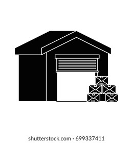warehouse icon over