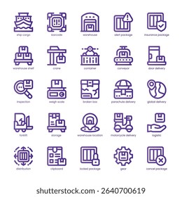 Warehouse Icon pack for your website, mobile, presentation, and logo design. Warehouse Icon line basic color design. Vector graphics illustration and editable stroke.
