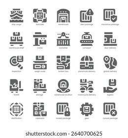 Warehouse Icon pack for your website, mobile, presentation, and logo design. Warehouse Icon solid design. Vector graphics illustration and editable stroke.