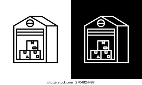 Almacén con diseño de conjunto de iconos
