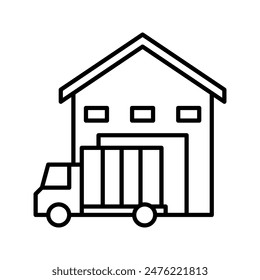 warehouse icon from icon set factory with simple outline style