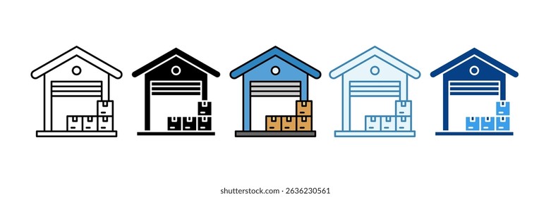 Warehouse Icon Set Multiple Style Collection