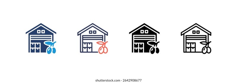 Warehouse Icon set multiple style collection