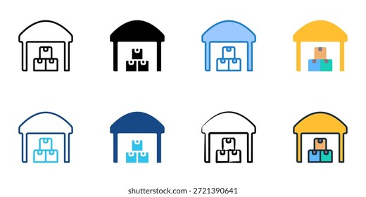 Conjunto de iconos de almacén colección de varios estilos. Trazo editable 
