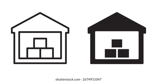 Conjunto de iconos de almacén, Ilustración vectorial