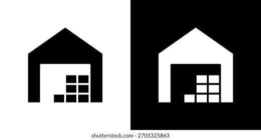 Warehouse icon, simple flat style. for ui or ux designs
