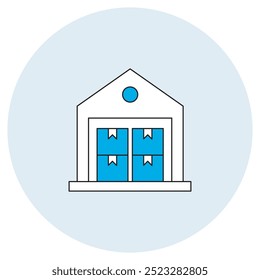 Ícone de Depósito, Instalação de Armazenamento e Logística, Depósito de Mercadorias, Centro de Gerenciamento de Inventário, Depósito de Distribuição, Construção de Armazenamento de Estoque