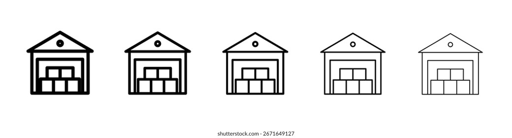 Icono de almacén Concepto de símbolo para Diseño web. icono de Vector de línea simple. ilustración de logotipo.