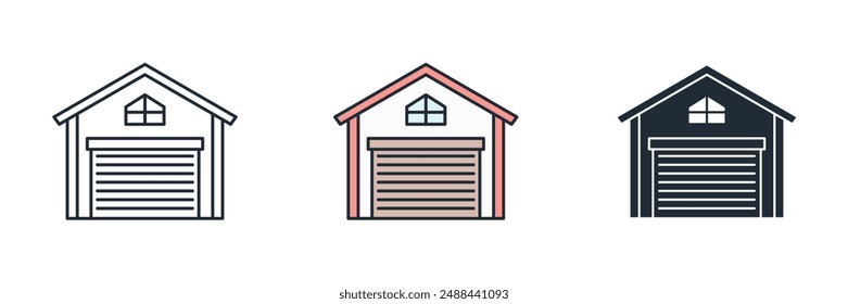 Warehouse Icon symbol vector illustration isolated on white background