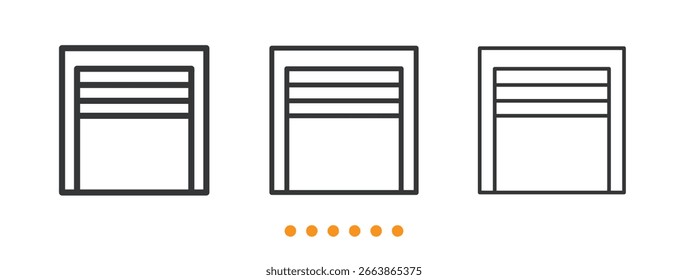 Icono de almacén. Vector de icono de línea delgada