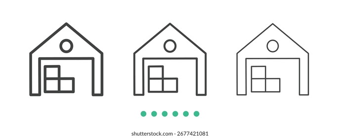 Ícone Depósito. Vetor de ícone de linha fina