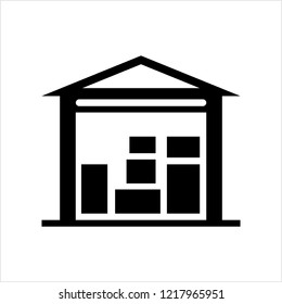 Warehouse Icon, Warehouse Vector Art Illustration