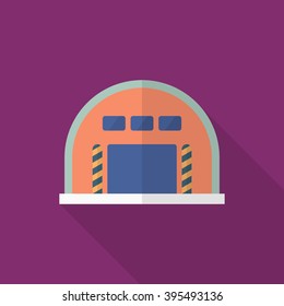 Warehouse icon, Vector flat long shadow design. Shipping and logisticst concept.