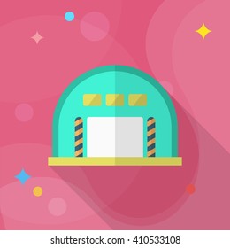 Warehouse icon, Vector flat long shadow design. Shipping and logisticst concept.