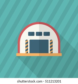 Warehouse icon, Vector flat long shadow design. Shipping and logisticst concept.
