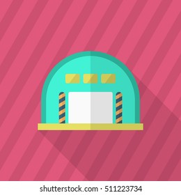 Warehouse icon, Vector flat long shadow design. Shipping and logisticst concept.