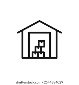 Warehouse icon Vector flat thin line illustration