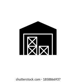 warehouse icon vector glyph style design. isolated on white background