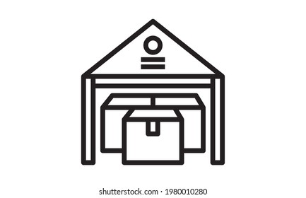 Warehouse icon vector illustration. Creative sign from buildings icons collection. Outline flat Warehouse icon for computer and mobile. Symbol, logo vector graphics.