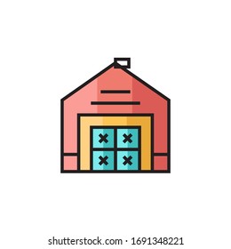 warehouse icon vector illustration. warehouse icon filled outline style design