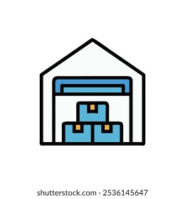 warehouse icon vector illustration style