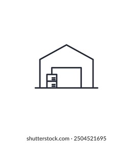 Warehouse icon vector illustration. Warehouse symbol isolated on white background