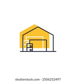 Warehouse icon vector illustration. Warehouse symbol isolated on white background