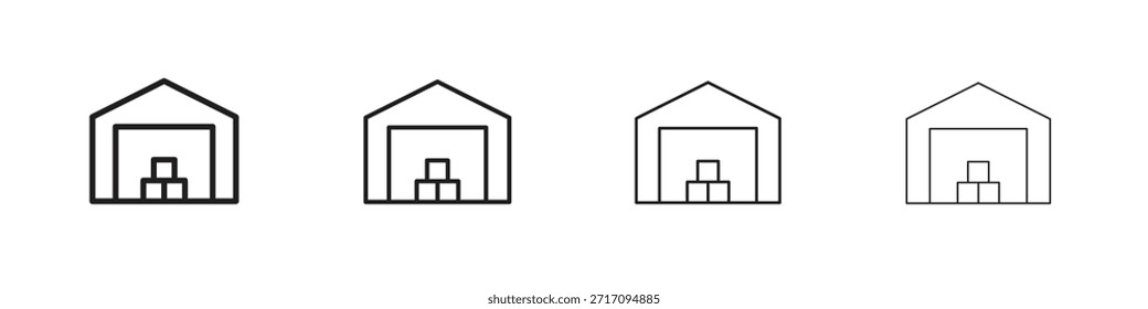 Icono de almacén. Vector de pictogramas aislados.