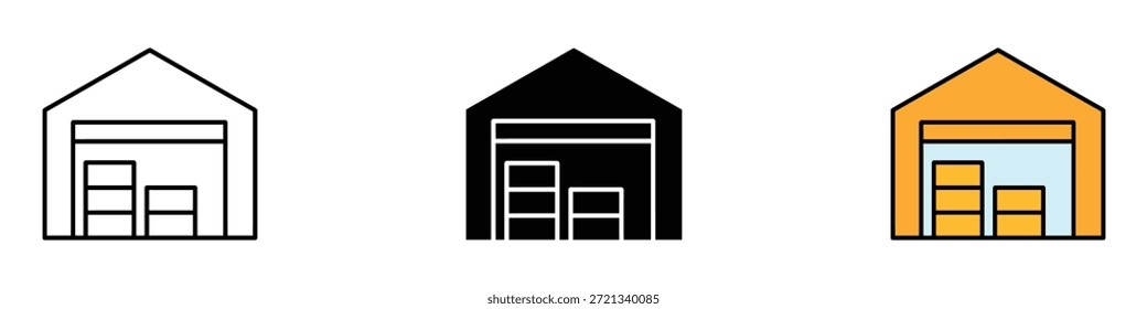 ícone de depósito vetor. símbolo de logística e inventário. ilustração vetorial.