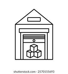 Warehouse icon Vector logo set flat