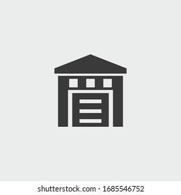 icono de almacén. vector de almacén en fondo gris