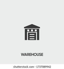warehouse icon. warehouse vector on gray background