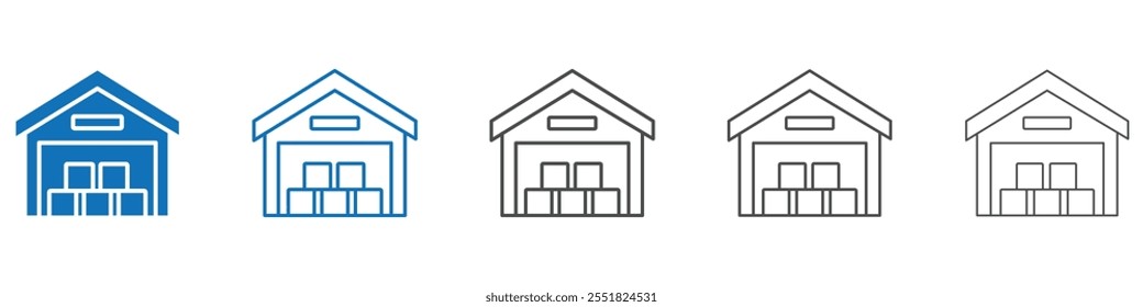 Warehouse icon vector set collection for web