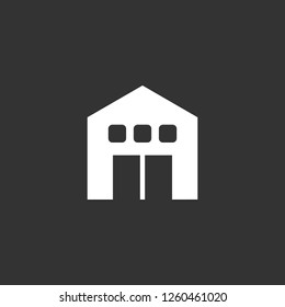 warehouse icon vector. warehouse sign on black background. warehouse icon for web and app